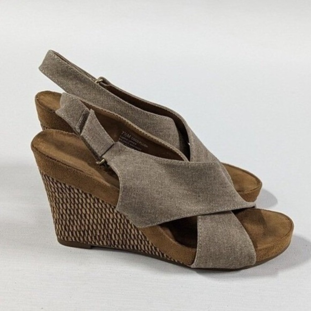 Coastal Boho Comfort core Wedge Sandals Aerosoles Coco Plush Taupe 7.5M